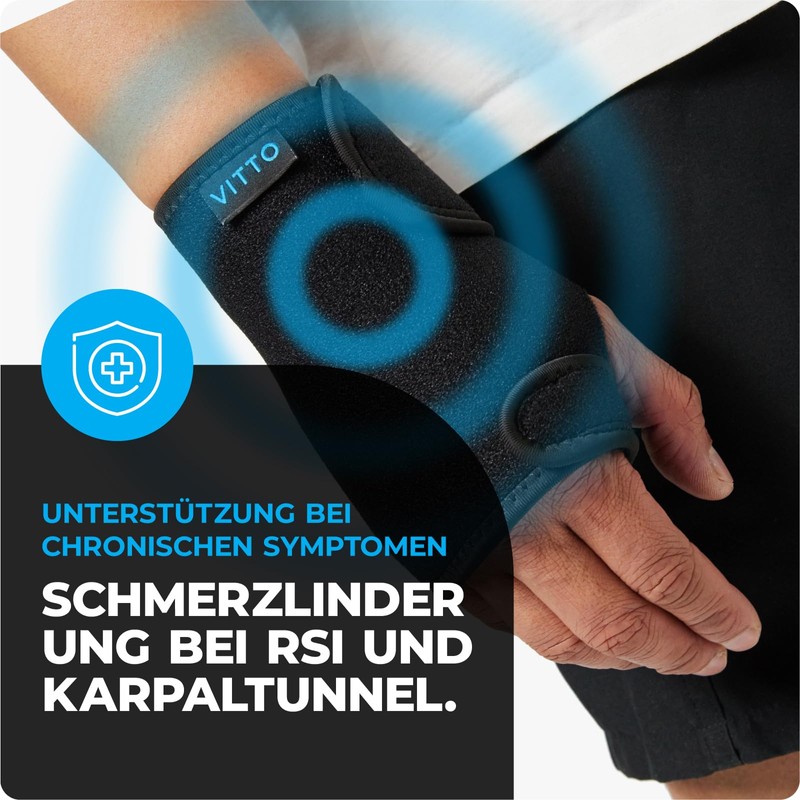 VITTO Wrist Support - Hand Bandage for Tendonitis, Carpal Tunnel
