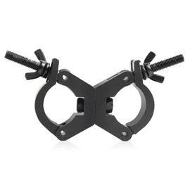 Lighting Truss Swivel Coupler Clamps for Lights, Lighting O Clamp Black Pole Clamp Quick Release Dual Head Truss Clamp, 30 mm - 35 mm Dual Swivel Tube Clamp Wrap Around Pipe Clamp Mounting Bracket