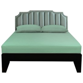 Lirex Fitted Sheet, Single Size 100% Cotton 300 Thread Count Soft Breathable Fitted Sheet, Light Green