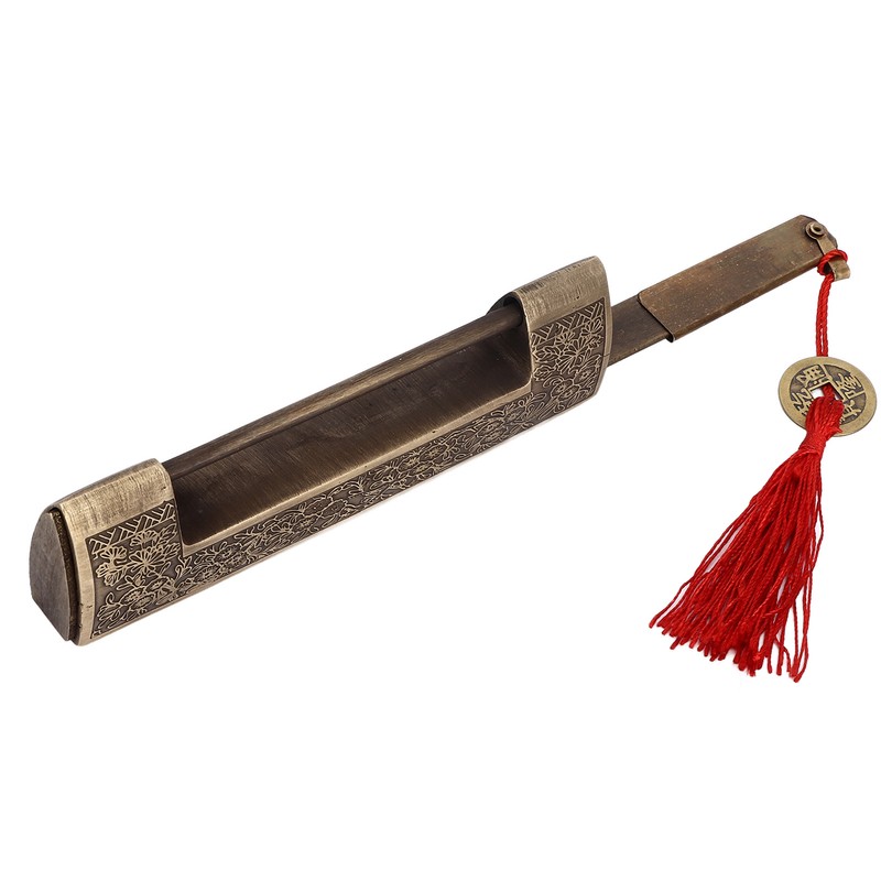 Chinese Antique Lock Retro Spacing 9cm/3.5in Classic Pattern Brass Horizontal