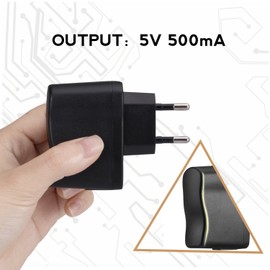 AGPTEK MP3 Player 5V/500mA Power Supply USB Charger for MP3 MP4 Player Voice Recorder Wireless Sports Headphones and Wristband (Black)