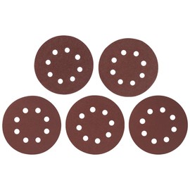 Meccion 125 mm Sandpaper Set, 50 Pieces, Velcro Sanding Discs, Sanding Sheets, Grit 40, 80, 120, 180, 240, 8 Holes, Round, for Random Orbital Sanders