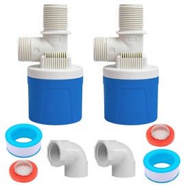 2 PCS Water Float Valve Inside Type, 3/4" Top Inlet Automatic Water Level Control Valve Uesd for Water Tank, Swimming Pools, Livestock Tanks, Aquaculture, Aquariums