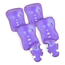 Kit Protección Para Niños Niñas 2en1 6 Pzs C/u Accesorios Morado