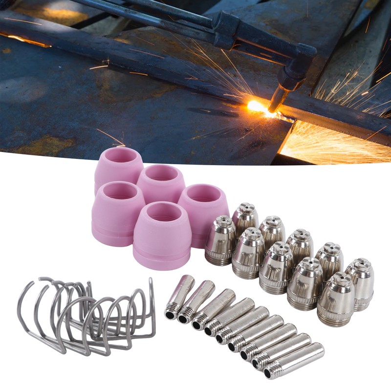 30PCS Plasma Torch Consumables ABS Easy Replacement Electrode Nozzles Cups