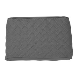 X AUTOHAUX Car Center Console Cover Car Armrest Cover 12.6"x8.66"x2.36" Grey Nappa Leather Memory Foam