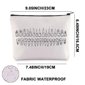 Dentist Makeup Bag Dental Hygienist Gifts Dental Assistant Gifts Dentist Doctor Gift Dentist Canvas Bag Dentist Gifts (tooth UK)