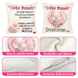 Charfia Grandma Gift, Gift for Grandma, Grandma Birthday Gift, Cushion Cover for Grandma Double-Sided Cushion Cover with 2 Pockets 45 x 45 cm, Best Grandma Gifts, Grandma Birthday Gift, Mother's Day