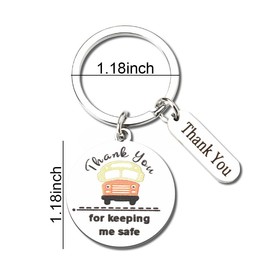 Bus Driver Appreciation Gifts Keychain for Men Women Thank You for Keeping Me Safe Keychains for School Bus Driver Retirement Christmas Birthday Gifts for Bus Drivers Thank You Gift Key Chain