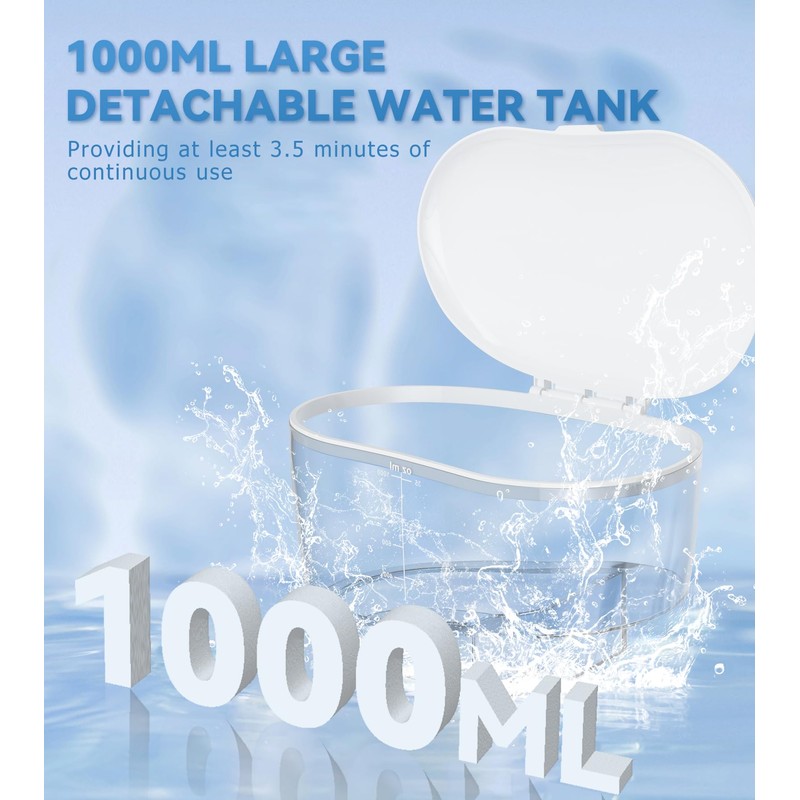 HEYAXA Water Dental Flosser for Teeth Cleaning with 1000ML Large