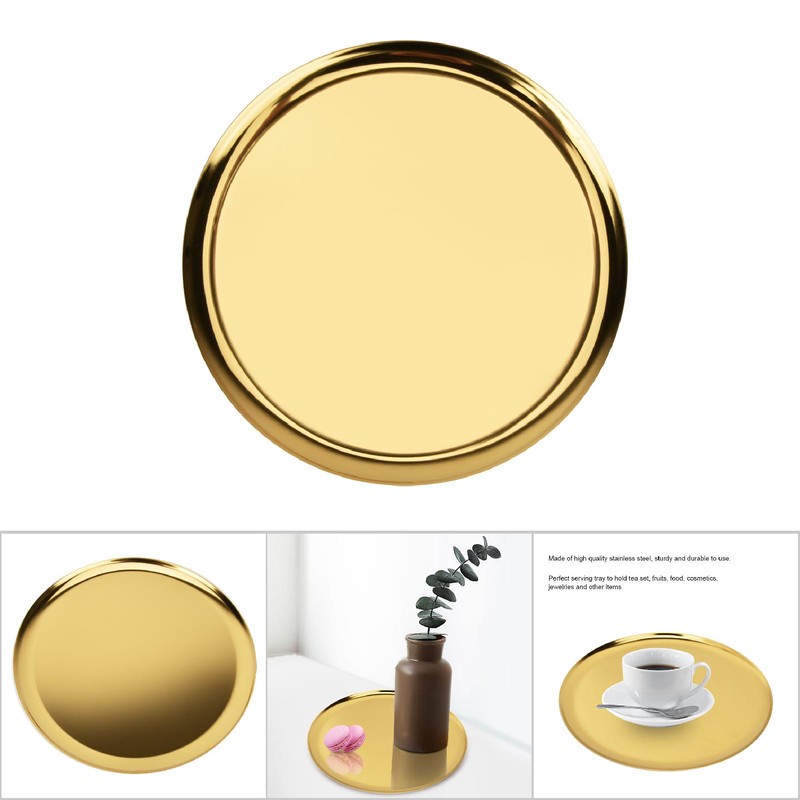Stainless Steel Serving Tray Plate for Tea Set Fruits Candies