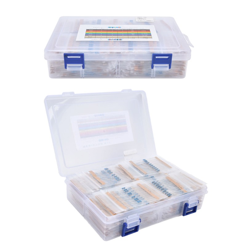 1450Pcs Metal Film Resistor Kit 145 Values Assortment 1~1MΩ 1/4W