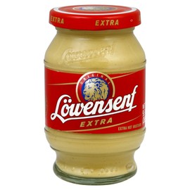 Lowensenf Mustard in Jar, Extra Hot, 9.3 Ounce