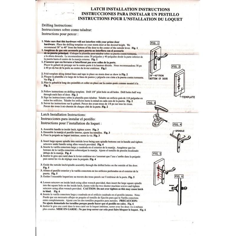 Storm Door Hardware Surface Mount- IR-90062-1.00