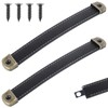 Mabor 2 Pcs Leather Handles for Drawers Leather Trunk Handles
