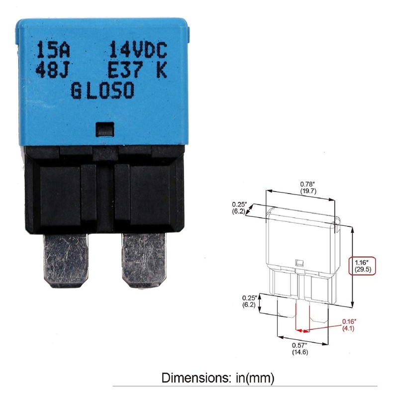 Gloaso DC 12V Auto Reset Fuse Circuit Breaker ATO/ATC Low