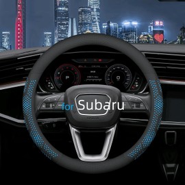 Yangday Leather Steering Wheel Cover for Honda Civic Accord CR-V, 14.5-15 inches Car Steering Wheel Cover with Non-Slip Breathable (Blue)