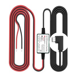 Gebildet Dash Cam Hardwire Kit, Micro USB L Connector, Undervoltage Protection for Dash Cam Cameras, DC 12V-24V to 5V/2.5A Max Car Charger Kit with Fuse