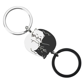 Valentine's Day Gifts for Him Her Boyfriend Girlfriend Matching Cat Keychains for Couples Best Friends Cat Lovers Anniversary Birthday Gifts for Husband Wife Fiancee Fiance Cat Keychain Set