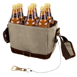 6 Pack Beer Bottle Carrier Bag,Six Pack Drink Caddy,Beer Cooler Tote with Bottle Opener,Insulated Beer Bottle Cooler,Beer Gifts for Men Dad,Beer Lover,Craft Beer Gift