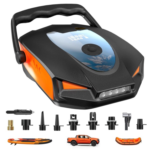 Zuxiga Upgrade 50PSI Electric Paddle Board Pump, SUP Pump-Dual Stage