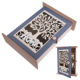 posionks Wooden Key Box Key Boxes Wall Mounted Key Cabinet Nordic Style 28.5 * 22 * 7cm for Home, Home Decoration, Office & Warehouses