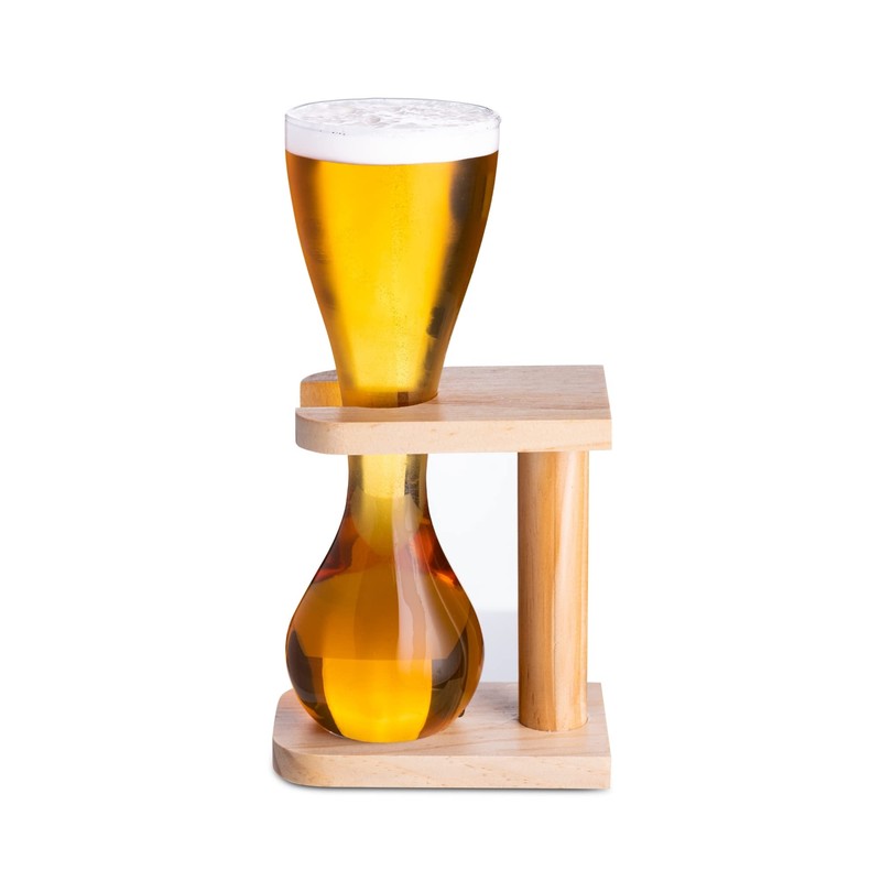 Glass Quarter Yard of Ale with Stand