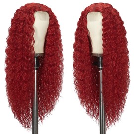 Curly Wig for Women, Red Wig, 26 inch, Synthetic Long Curly Wigs