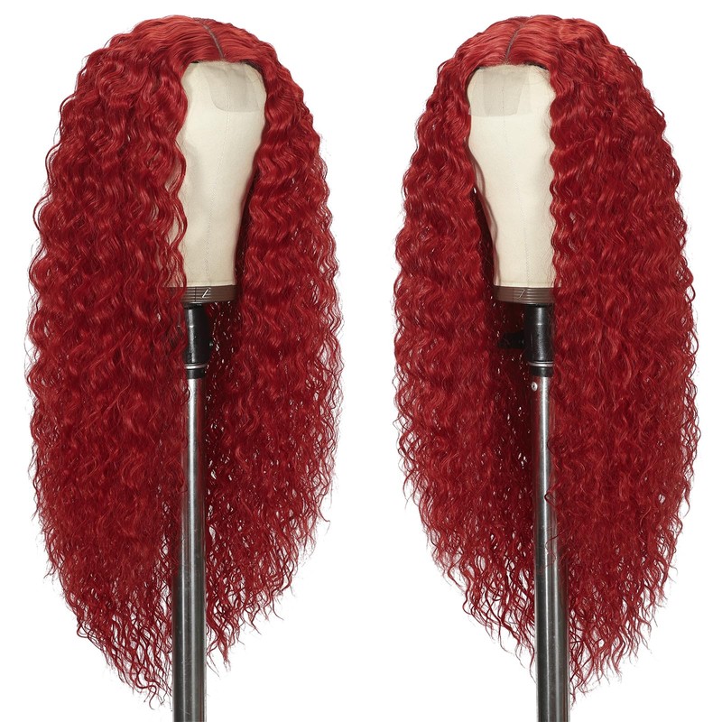 Curly Wig for Women, Red Wig, 26 inch, Synthetic Long
