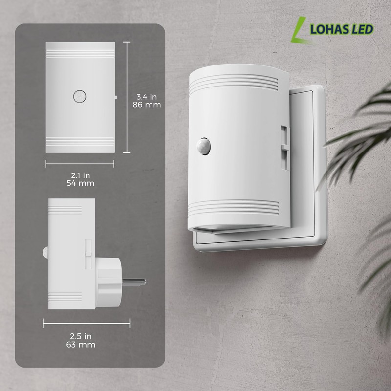 LOHAS-LED Night Light with Motion Sensor, Night Light Socket, Warm