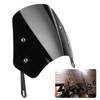 Universal Motorcycle Windshield Wind Deflector Screen W/Mounting Bracket for 5‑7inBlack