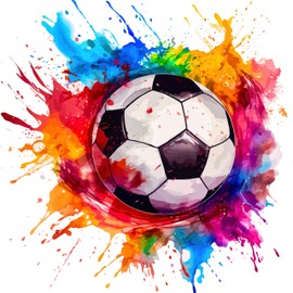 amy2004marie Fabric Panel 14"x14" Soccer Ball 100% Cotton Quilting Panel Square AM1456