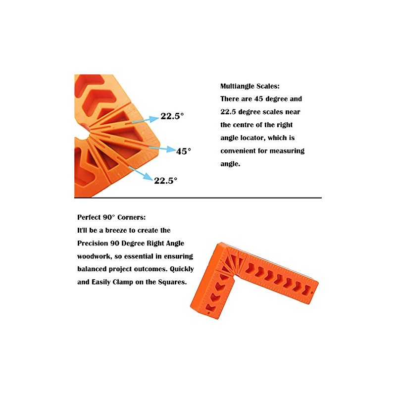 Positioning Squares, CTRICALVER 8 pcs 3" 90 Degree Clamping Squares,