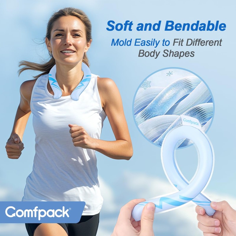 Comfpack Neck Cooling Tube Reusable Ice Ring Neck Coolers for