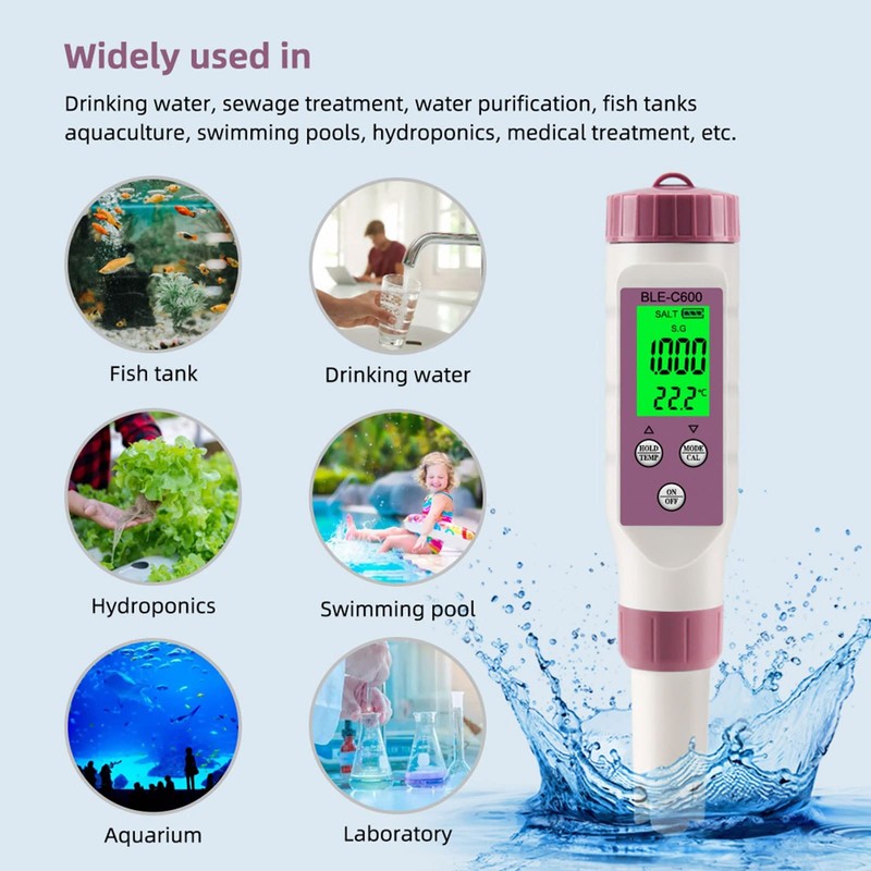 BLE C600 Digital Meter and Water Test Kit, Water Quality