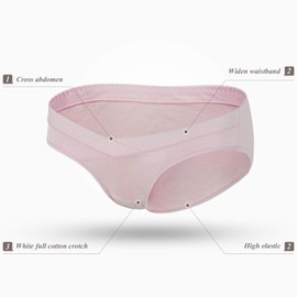 INNERSY Women's Maternity Underwear Cotton Pregnancy Postpartum Panties for Women 5 Pack(Medium, Solid 2)