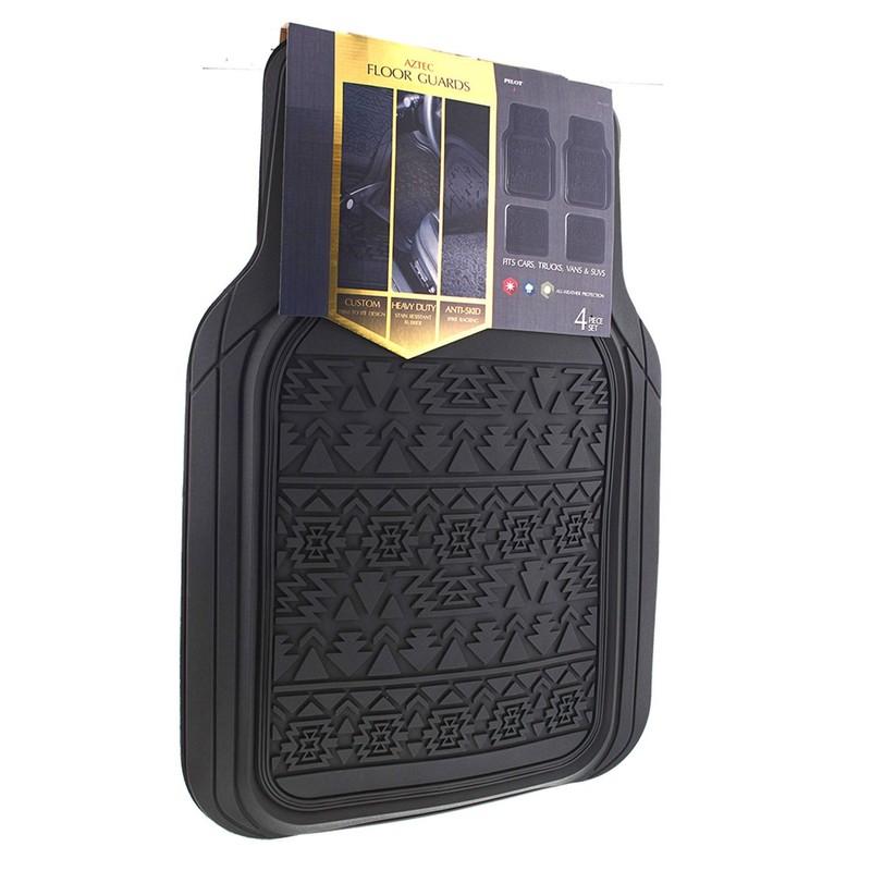 LUNNA FM-337E 4pc Aztec Black Rubber Floor Mat