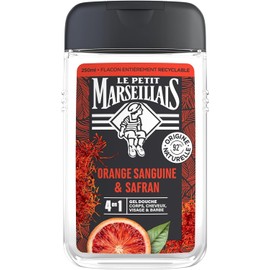 Le Petit Marseillais - Men's Shower Gel Blood Orange and Saffron (250 ml bottle) - 4 in 1 formula for body, hair, face & beard - 92% ingredients of natural origin and neutral pH