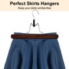 AMKUFO 12 Pack Wooden Pants Hangers with Clips Non Slip