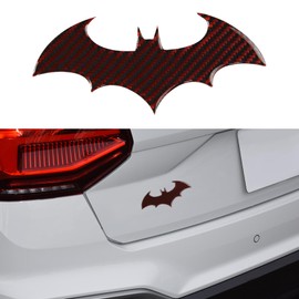 Mearo Car Emblem, Bat Stickers, Carbon Fiber Bat Car Sticker Automative Exterior Decoration, Bat Shape Badge Unique Decorative Decals Bat Car Accessories Universal for Car SUV Truck
