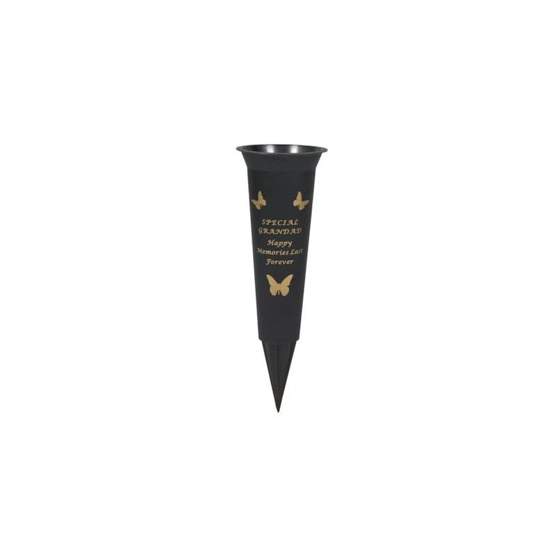 Special Grandad - Plastic Spike Memorial Grave Vase With Butterfly