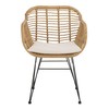 SAFAVIEH Outdoor Collection Alton Light Brown Rattan/Beige Seat Cushion 3-Piece