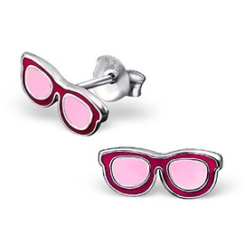 ICYROSE 925 Sterling Silver Small red Summer Sunglasses Stud Earrings (Nickel Free) 29132
