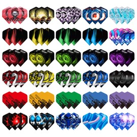 CyeeLife Dart Flights, 30 Sets 90 Pieces PET Standard Dart Accessories Perfect for Soft and Steel Tip Darts