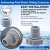 9 Pcs Pool Drain Valve Cap and Connector Set, Swimming