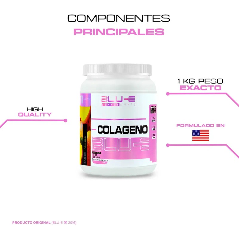 Colágeno Hidrolizado Blu 1kg Varios Sabores 100 Servicios