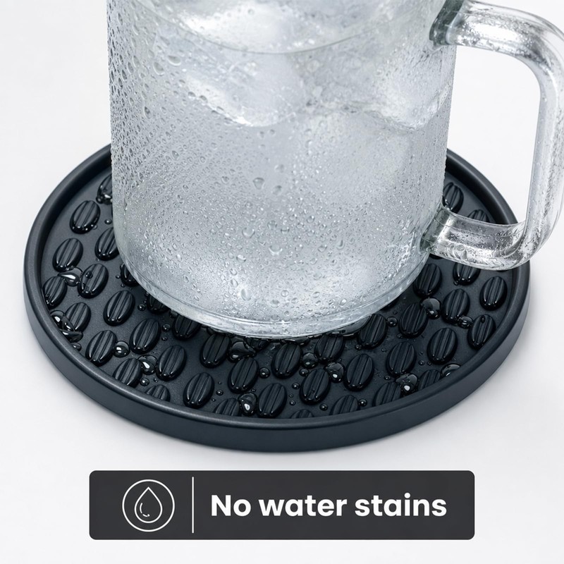 Nightstand Coaster, 6 Pack 3.94 Inch Drink Coasters with Storage