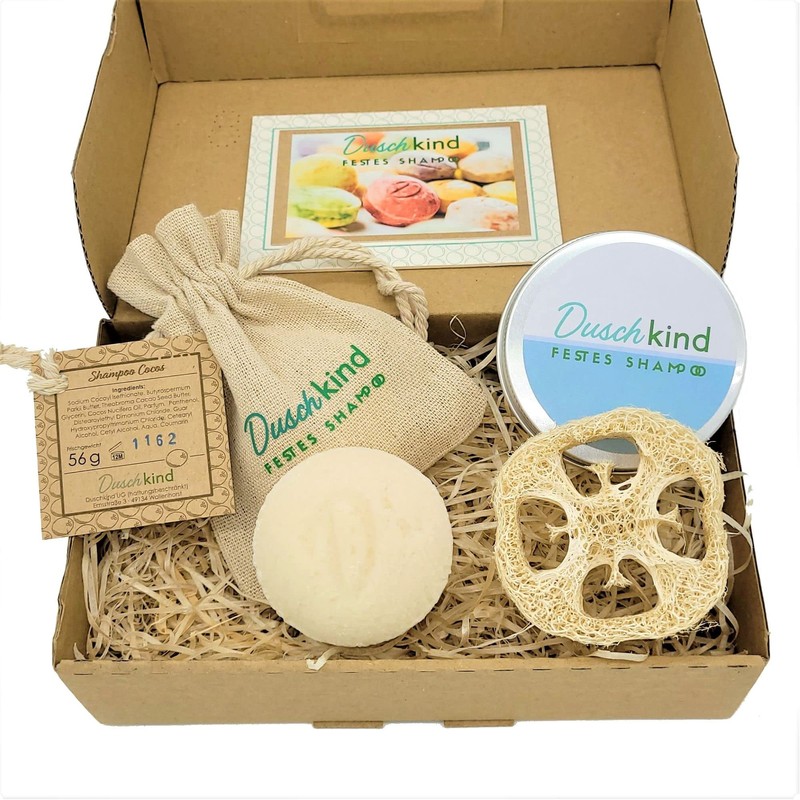 Duschkind Solid Shampoo Solid Shower Gel Natural Cosmetics Coconut 4-in-1