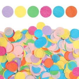 Pack of 10,000 Colourful Round Confetti Paper, 2.5 cm Multicoloured Confetti Birthday Decoration, Multicoloured Round Confetti Table Decoration, for Gift Decoration, Wedding, Various Festivals