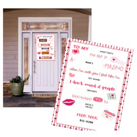 Valentine's Day Candygram Poster for Door Office Locker Room Kids Friend Husband Wife Girlfriend Boyfriend Candy Gram Wall Hanging Fun Gift Idea (13x22, From Your Hunk Poster AND Candy)